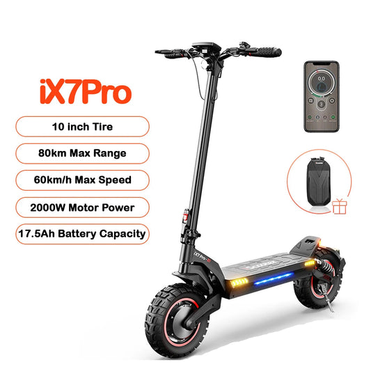 Ix7pro Electric Scooter 17.5Ah 2000W Dual Drive Scooter 10inch Anti-skid Off Road Pneumatic Kick Scooter 60 KM/H Speed with APP - Cilla Scooters