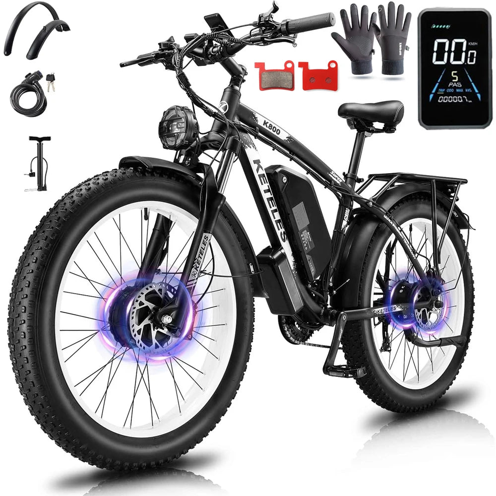 KETELES K800 2000W Mountain Electric Bike 70-80 km 55km/h 26 in Tire Hydraulic brake Aluminum alloy front fork shock absorber