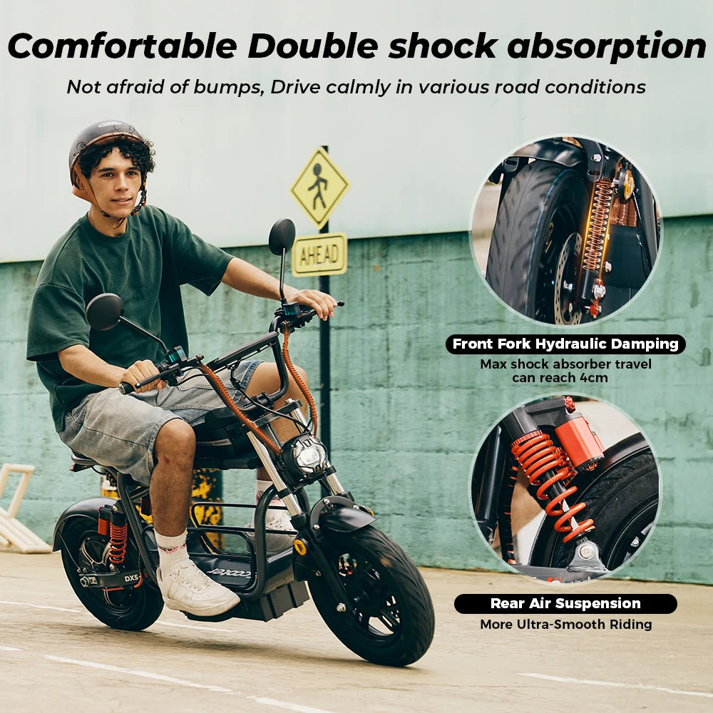 iScooter DX5 E-scooter With Seat and Basket 55KM/h - Cilla Scooters