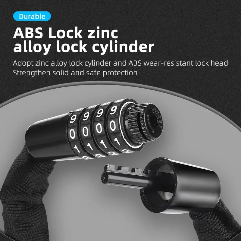 Bike Chain Lock 65-150cm Anti-theft 4 Code Safety