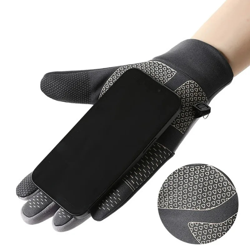 Winter Cycling Gloves for Men And Women Anti-Slip Touch Screen Compatible Windproof Lining Warm Outdoor Sports Gloves