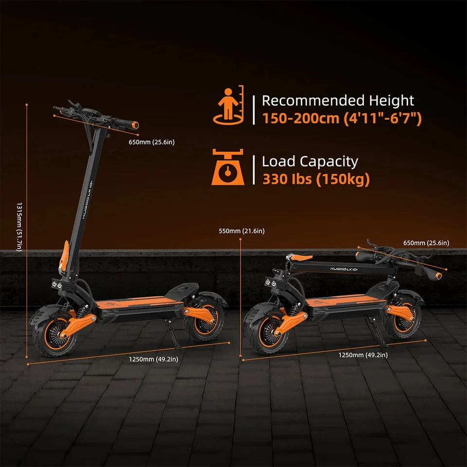 Kugoo Lx10+ Foldable E-scooter 72 Km/H Superior Comfort and All-Terrain Stability - Cilla Scooters