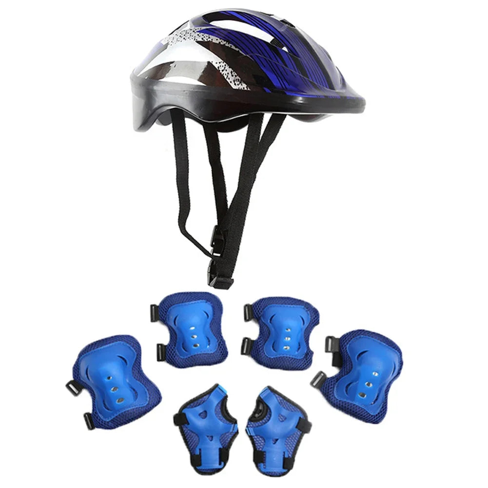 7Pcs Helmet Knee Elbow Protective Gear Set Adjustable Kids Bicycle Sport Protective Gear Set 48-55cm for Boys Girls 5-12 Years - Cilla Scooters