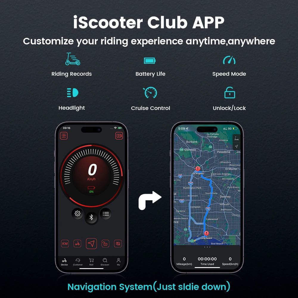 iscooter i10pro E-Scooter 45km/h With App - Cilla Scooters