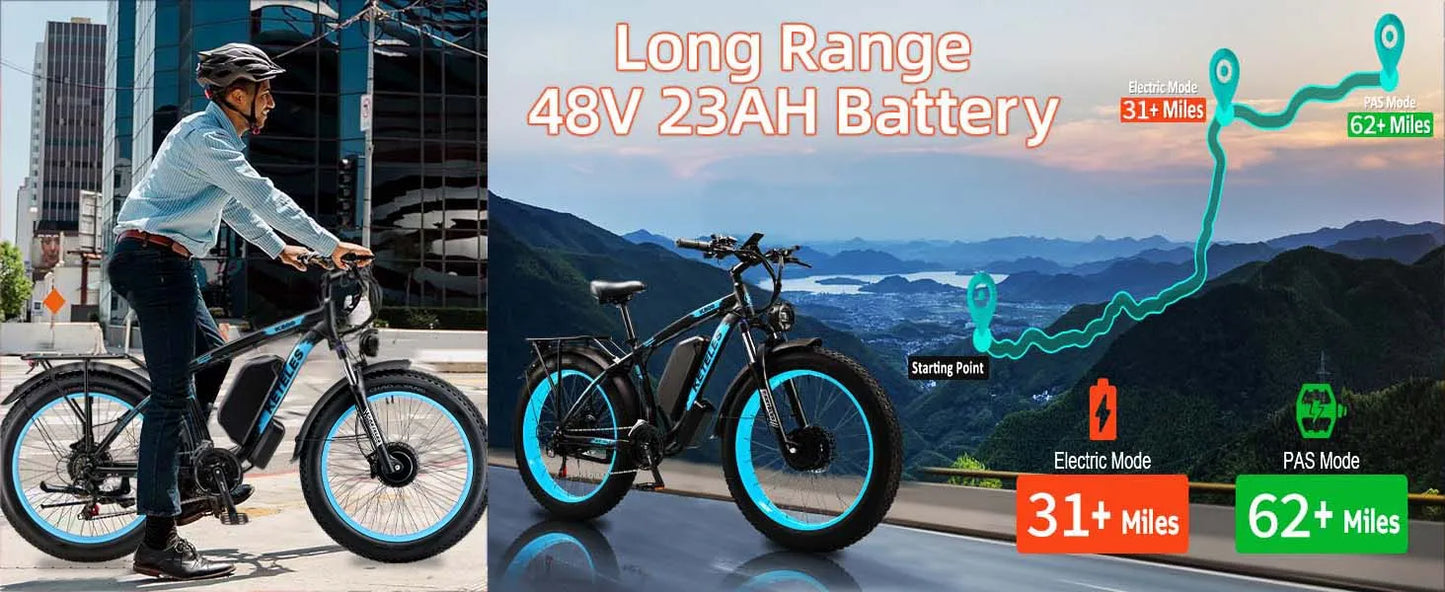 KETELES K800 2000W Mountain Electric Bike 70-80 km 55km/h 26 in Tire Hydraulic brake Aluminum alloy front fork shock absorber