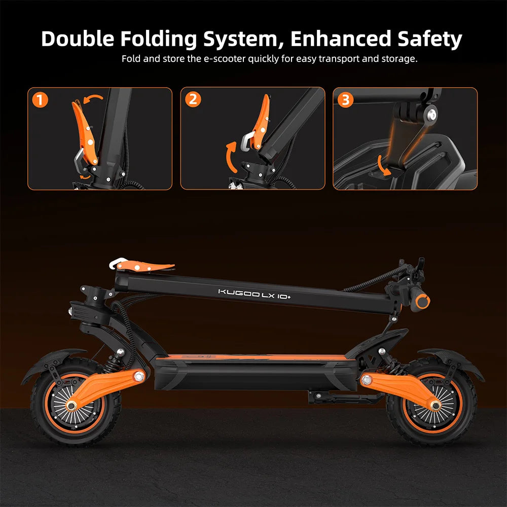 Kugoo Lx10+ Foldable E-scooter 72 Km/H Superior Comfort and All-Terrain Stability - Cilla Scooters