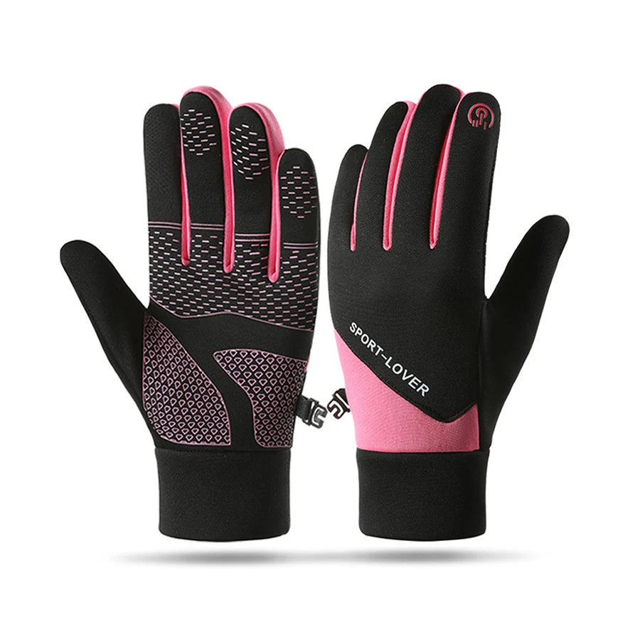 Winter Cycling Gloves for Men And Women Anti-Slip Touch Screen Compatible Windproof Lining Warm Outdoor Sports Gloves