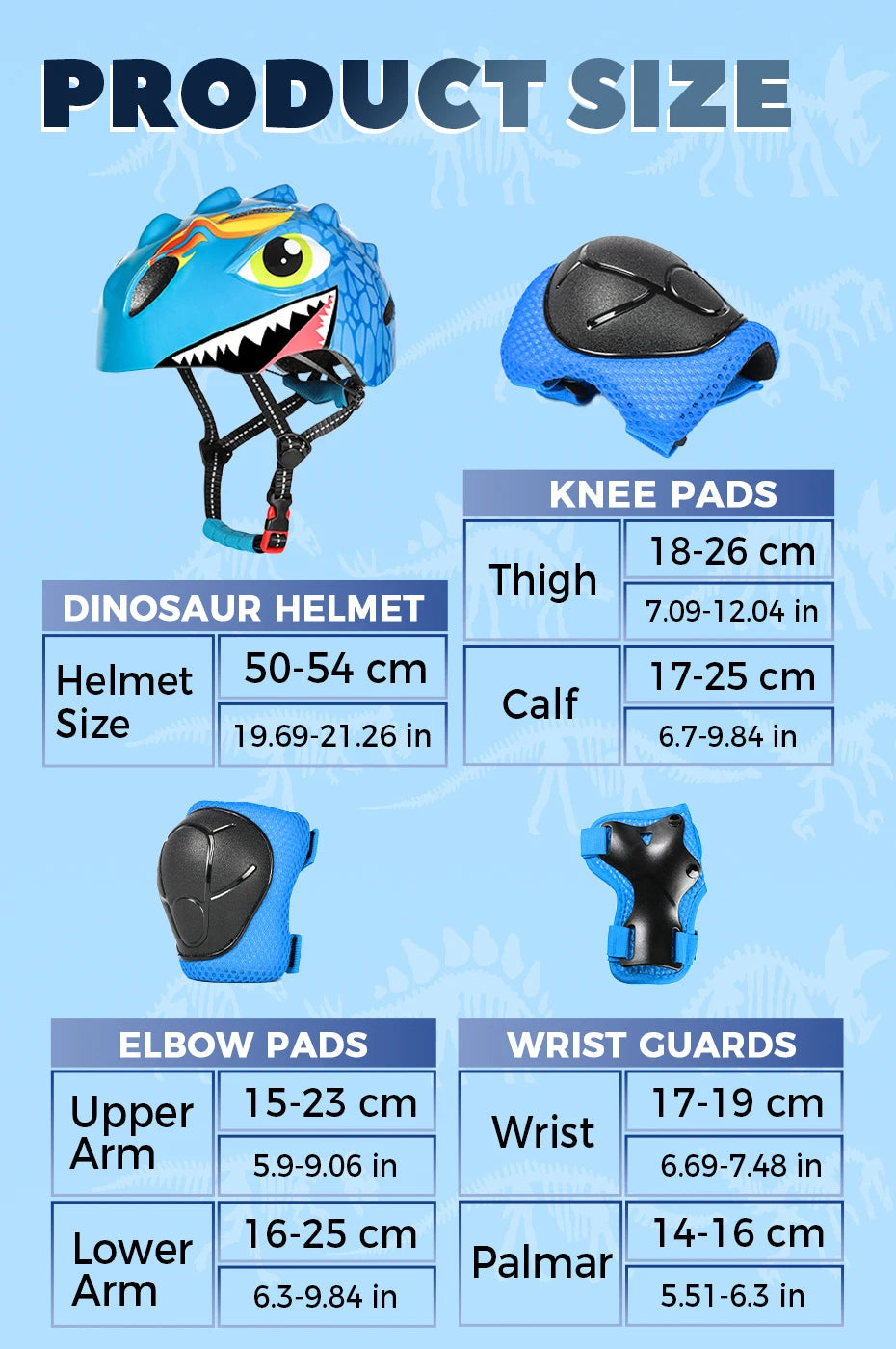 Protection kit for kids Head, Knee and Elbow Pad Sets