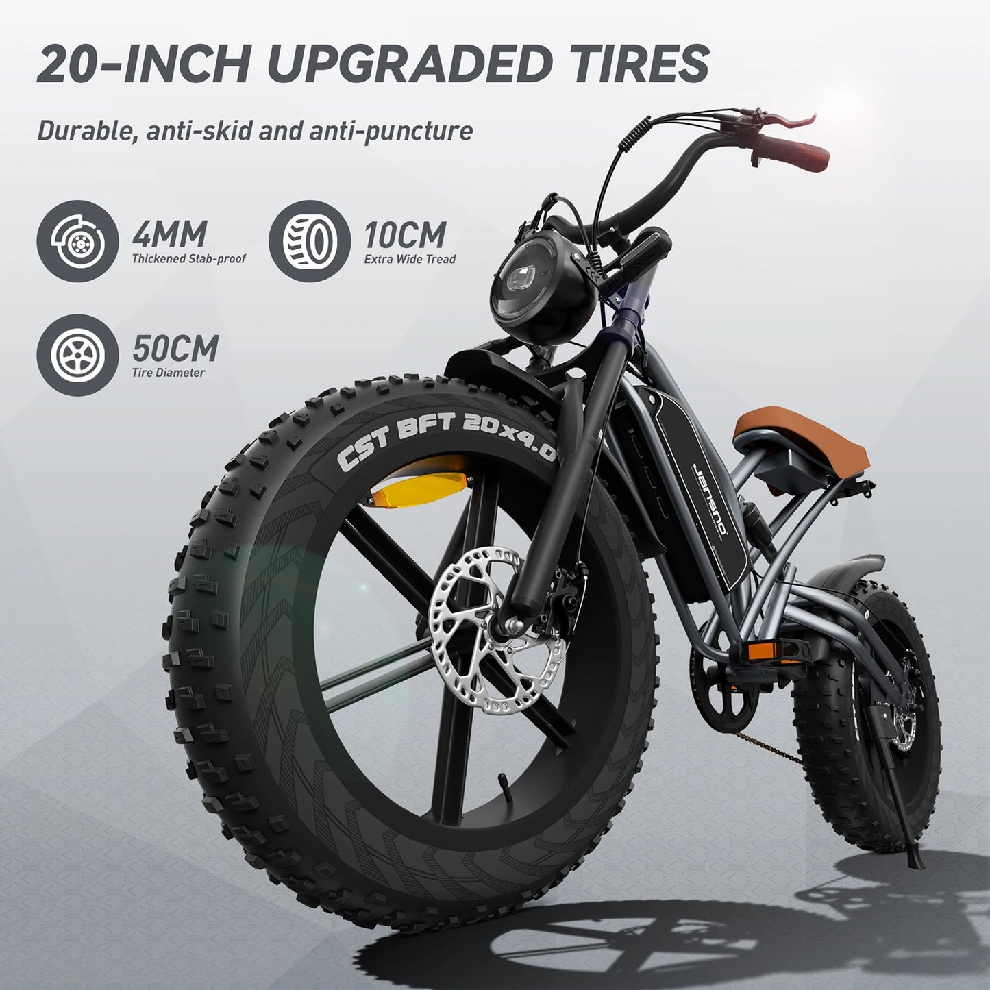 JANSNO X50 E-bike 750W Motor 48V14h Lithium Battery All-terrain Two-wheel Electric Vehicle Adult 20*4.0 Fat Tire E-bike