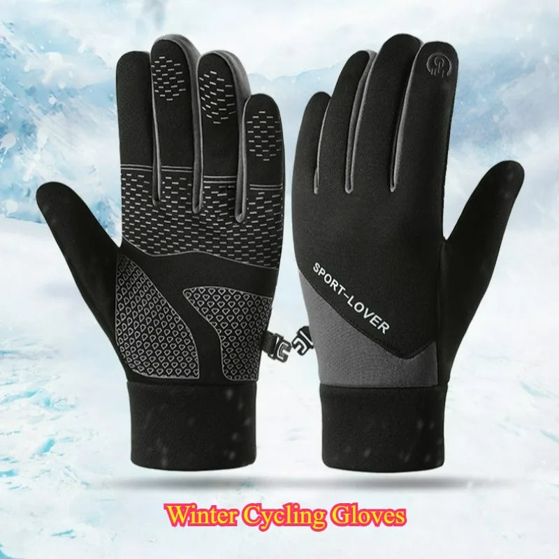 Winter Cycling Gloves for Men And Women Anti-Slip Touch Screen Compatible Windproof Lining Warm Outdoor Sports Gloves