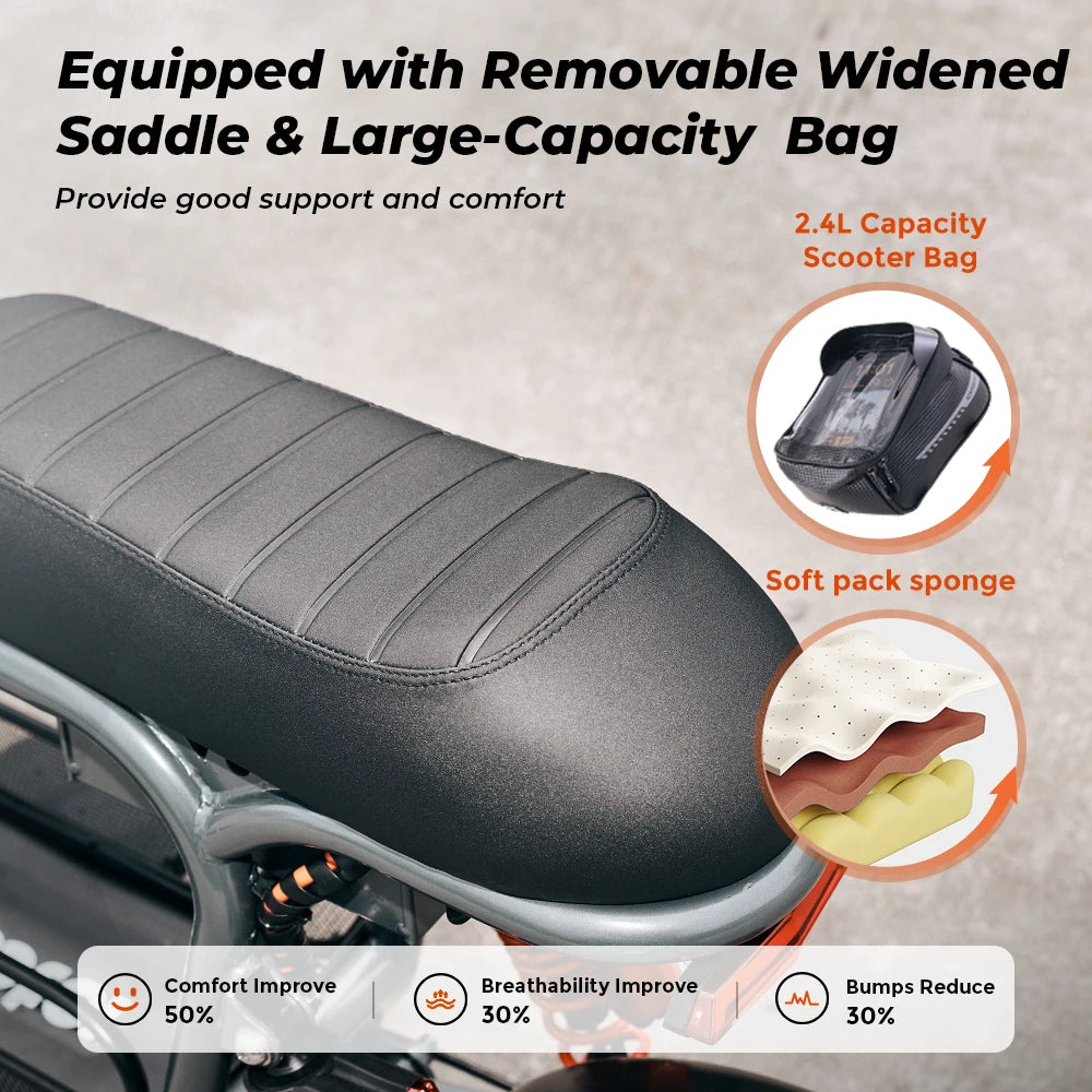 iScooter DX5 E-scooter With Seat and Basket 55KM/h - Cilla Scooters