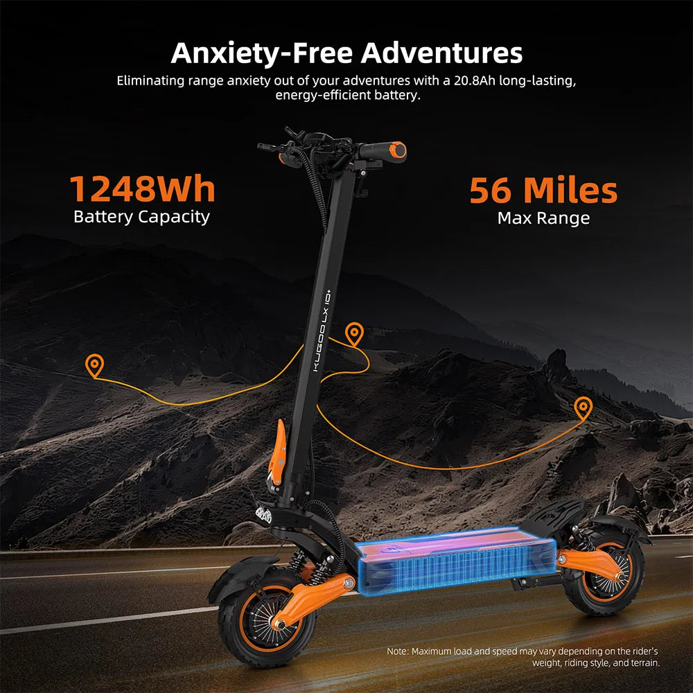 Kugoo Lx10+ Foldable E-scooter 72 Km/H Superior Comfort and All-Terrain Stability - Cilla Scooters