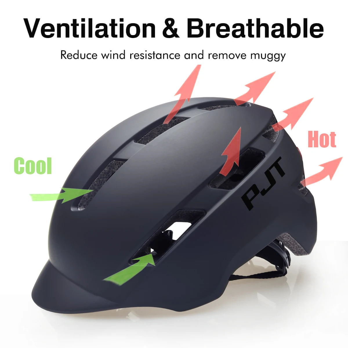 PJT Cycling Helmet USB Rechargeable light - Cilla Scooters