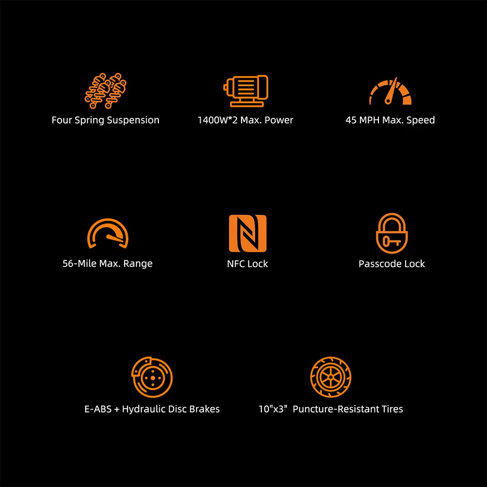 Kugoo Lx10+ Foldable E-scooter 72 Km/H Superior Comfort and All-Terrain Stability - Cilla Scooters