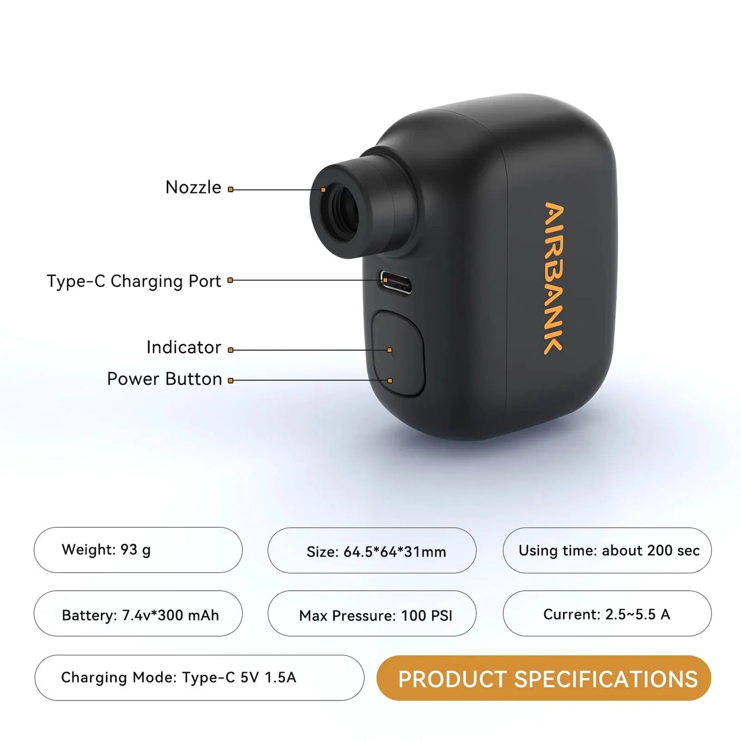 Mini Portable Bicycle Pump Rechargeable Air Inflator - Cilla Scooters