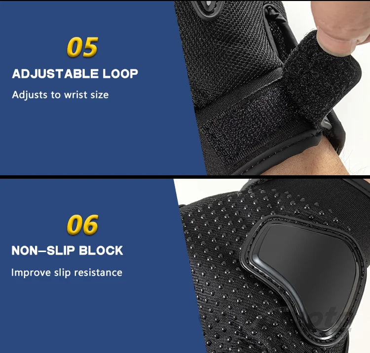 Summer Breathable Full Finger Motorcycle Gloves Touch Screen non slip - Cilla Scooters