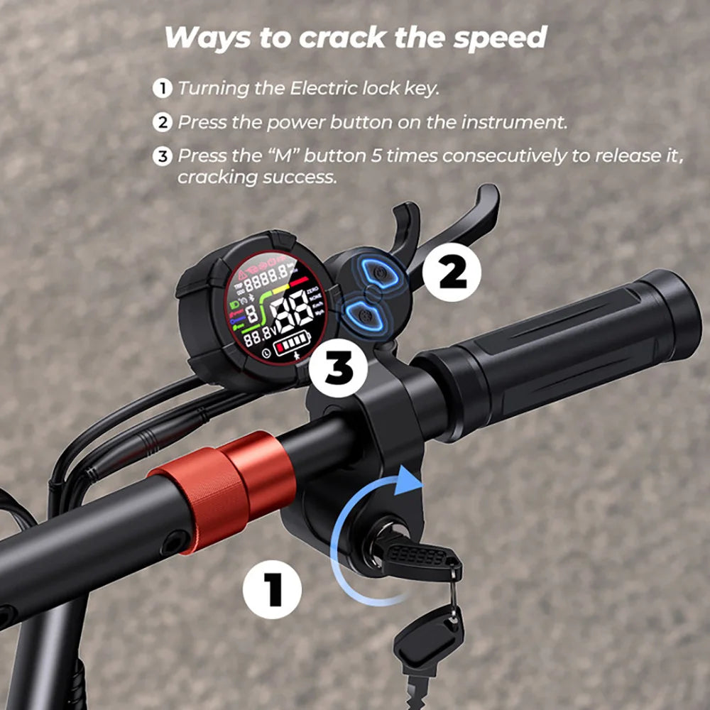 iScooter iX5S Electric Scooter Rear Drive Off-Road 11 Inch Tire 1000W 48V Range 65km Max Speed 45km/h Foldable Electric eScooter - Cilla Scooters