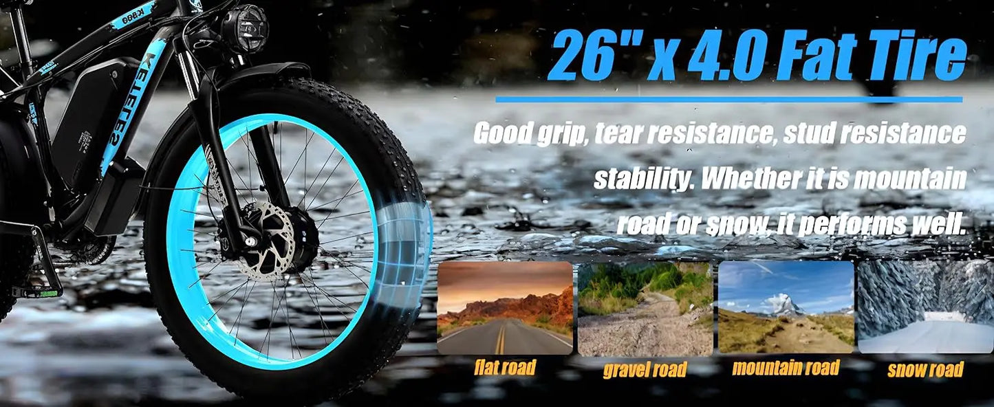 KETELES K800 2000W Mountain Electric Bike 70-80 km 55km/h 26 in Tire Hydraulic brake Aluminum alloy front fork shock absorber