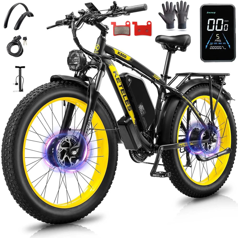 KETELES K800 2000W Mountain Electric Bike 70-80 km 55km/h 26 in Tire Hydraulic brake Aluminum alloy front fork shock absorber