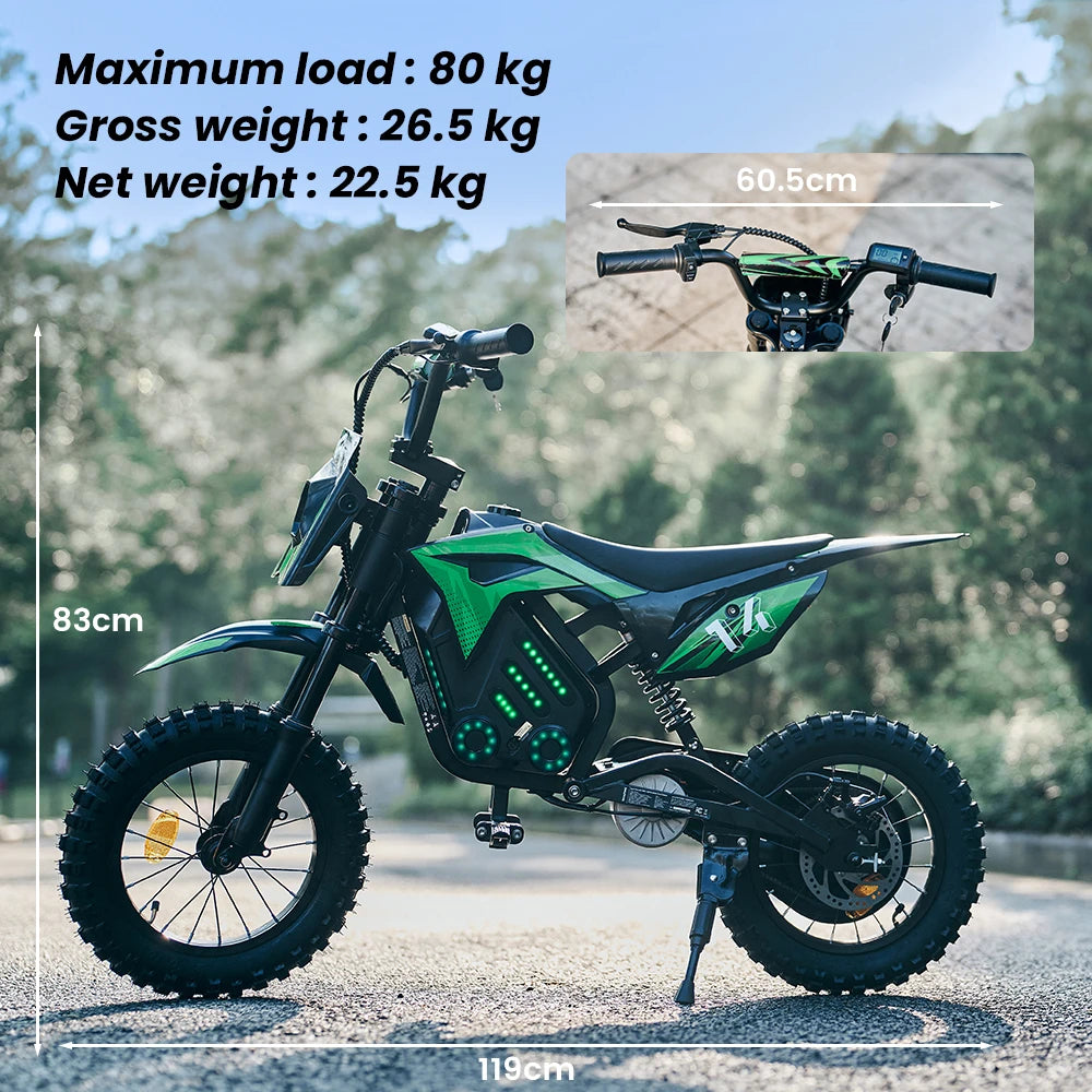 Kids E-bike A14, Bluetooth Music, 3 Speed Modes 27km/h - Cilla Scooters