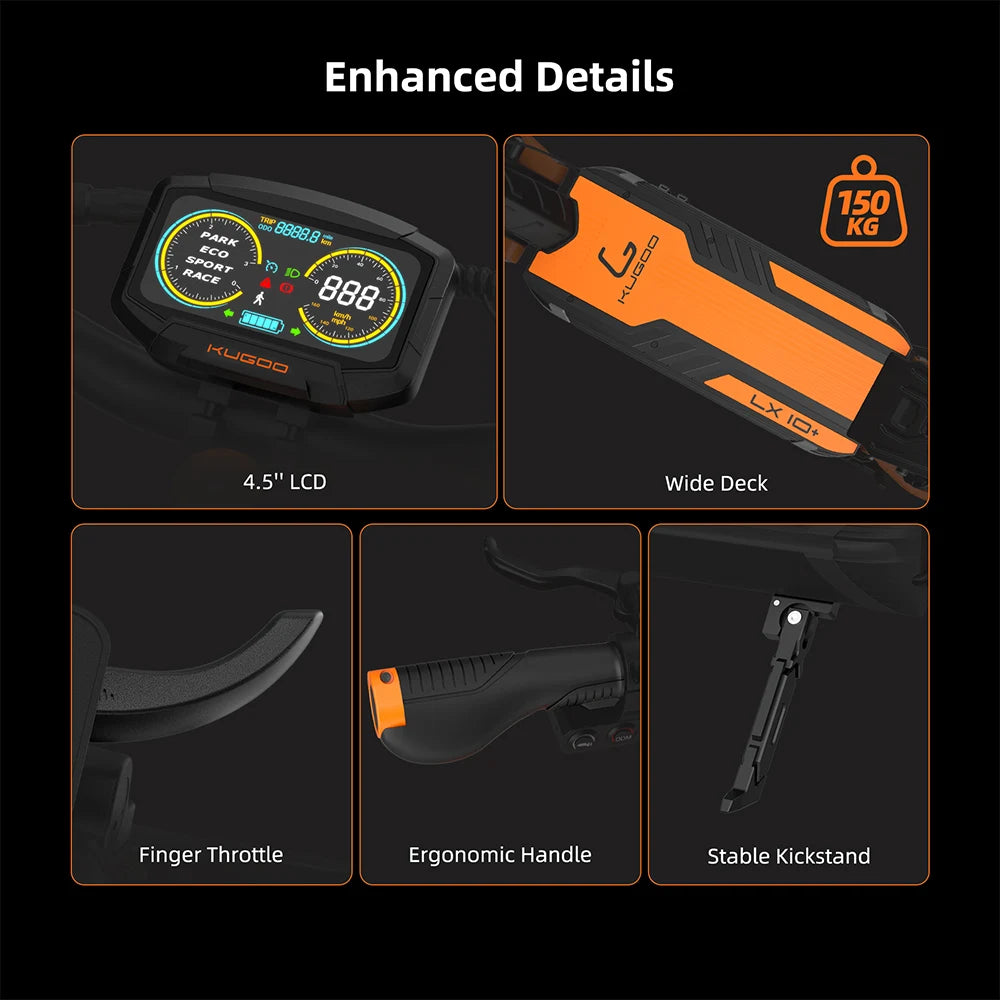 Kugoo Lx10+ Foldable E-scooter 72 Km/H Superior Comfort and All-Terrain Stability - Cilla Scooters