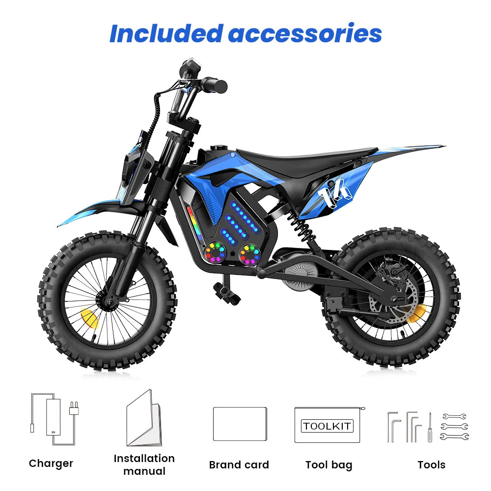 Kids E-bike A14, Bluetooth Music, 3 Speed Modes 27km/h - Cilla Scooters