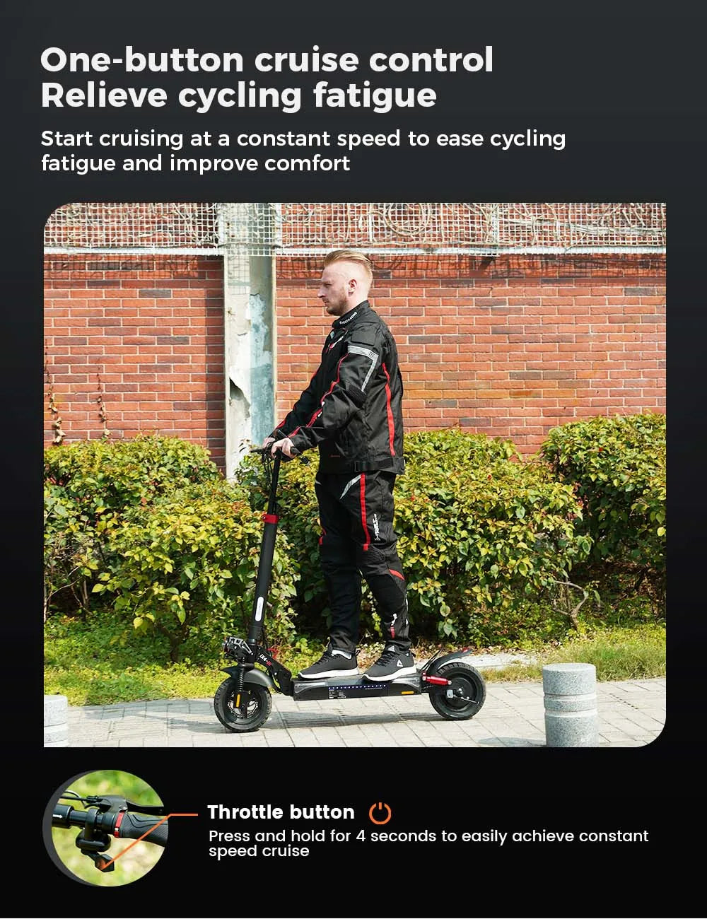 800W 15Ah Electric Scooter 10inch Powerful Electric Kick Scooter Anti-skid Off-road Tire 45km Range eScooter 45km/h With App - Cilla Scooters