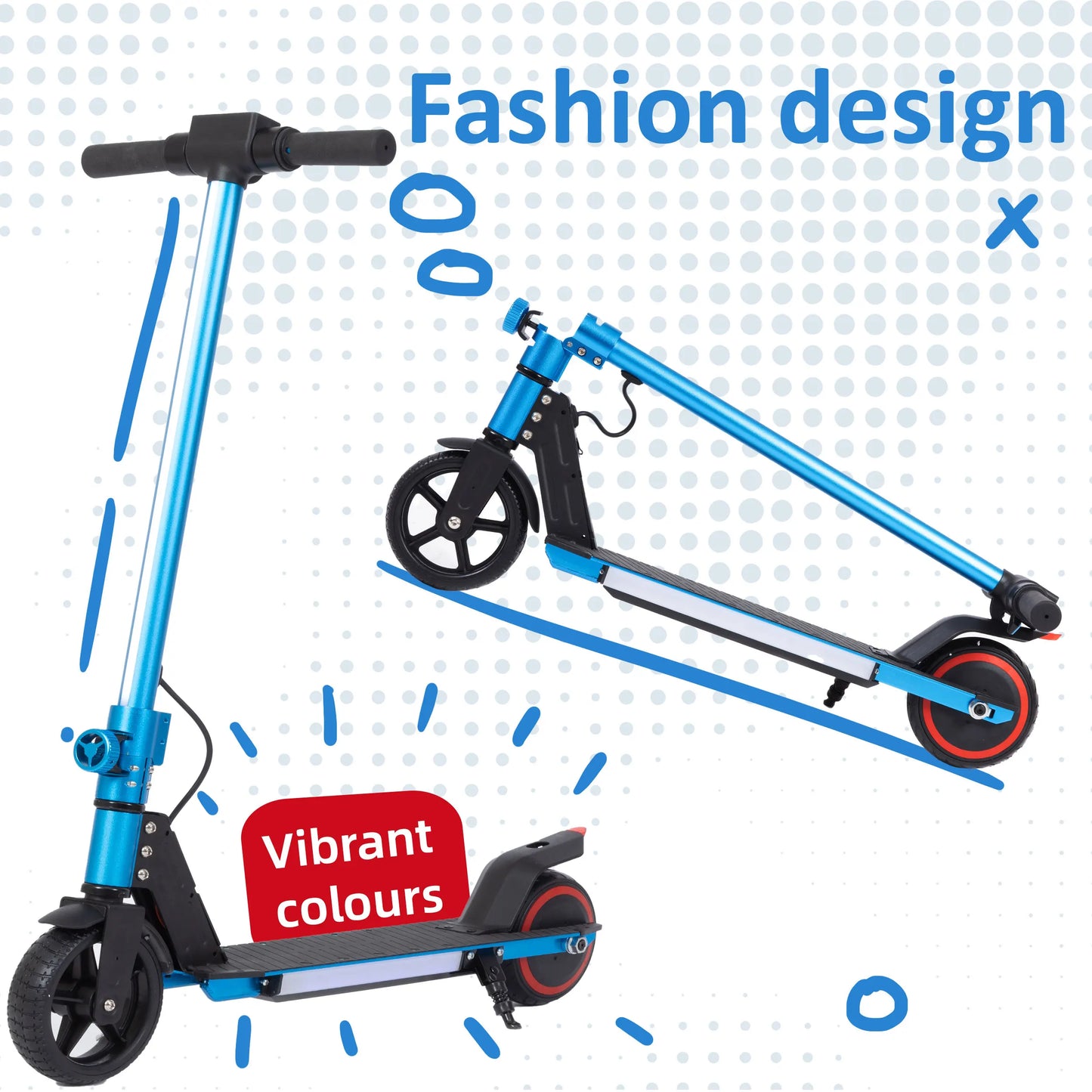 Vankel Electric Scooter for Child 6.5" Folding E-Scooter Kids 6–12 Years, 150W Motor, 60Wh Scooter Max Range 5–8km Boys Girls
