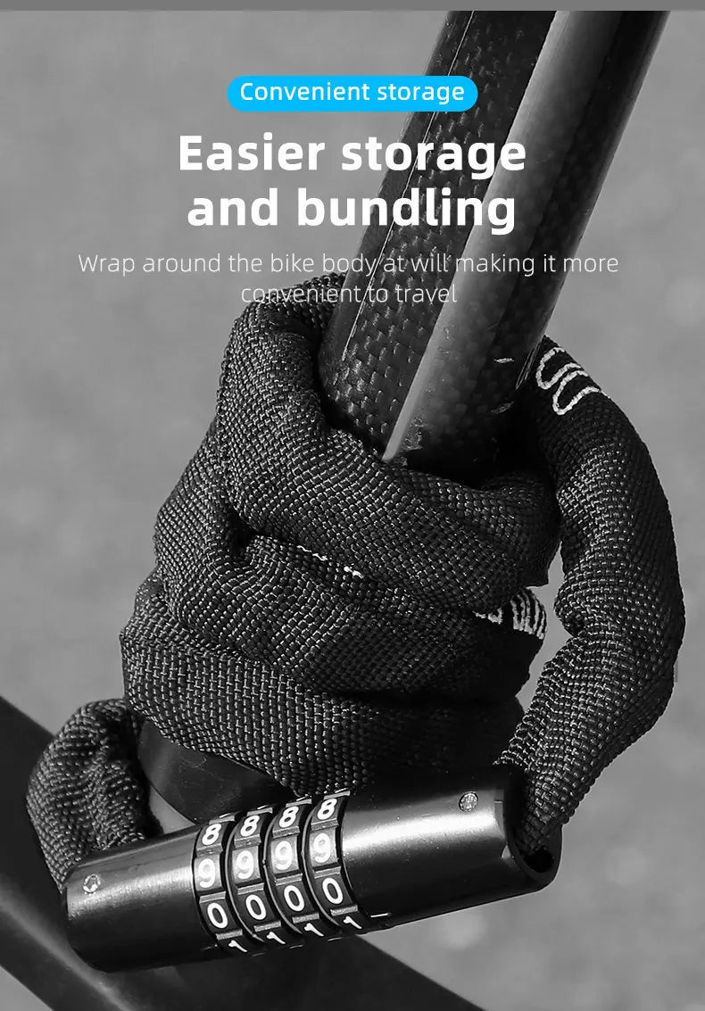 Bike Chain Lock 65-150cm Anti-theft 4 Code Safety - Cilla Scooters