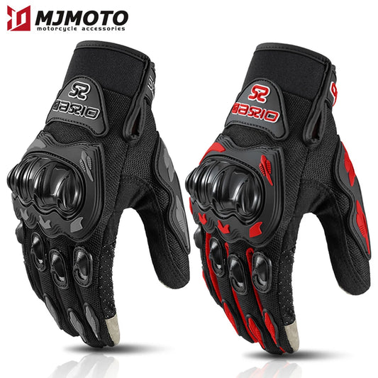Summer Breathable Full Finger Motorcycle Gloves Touch Screen non slip - Cilla Scooters