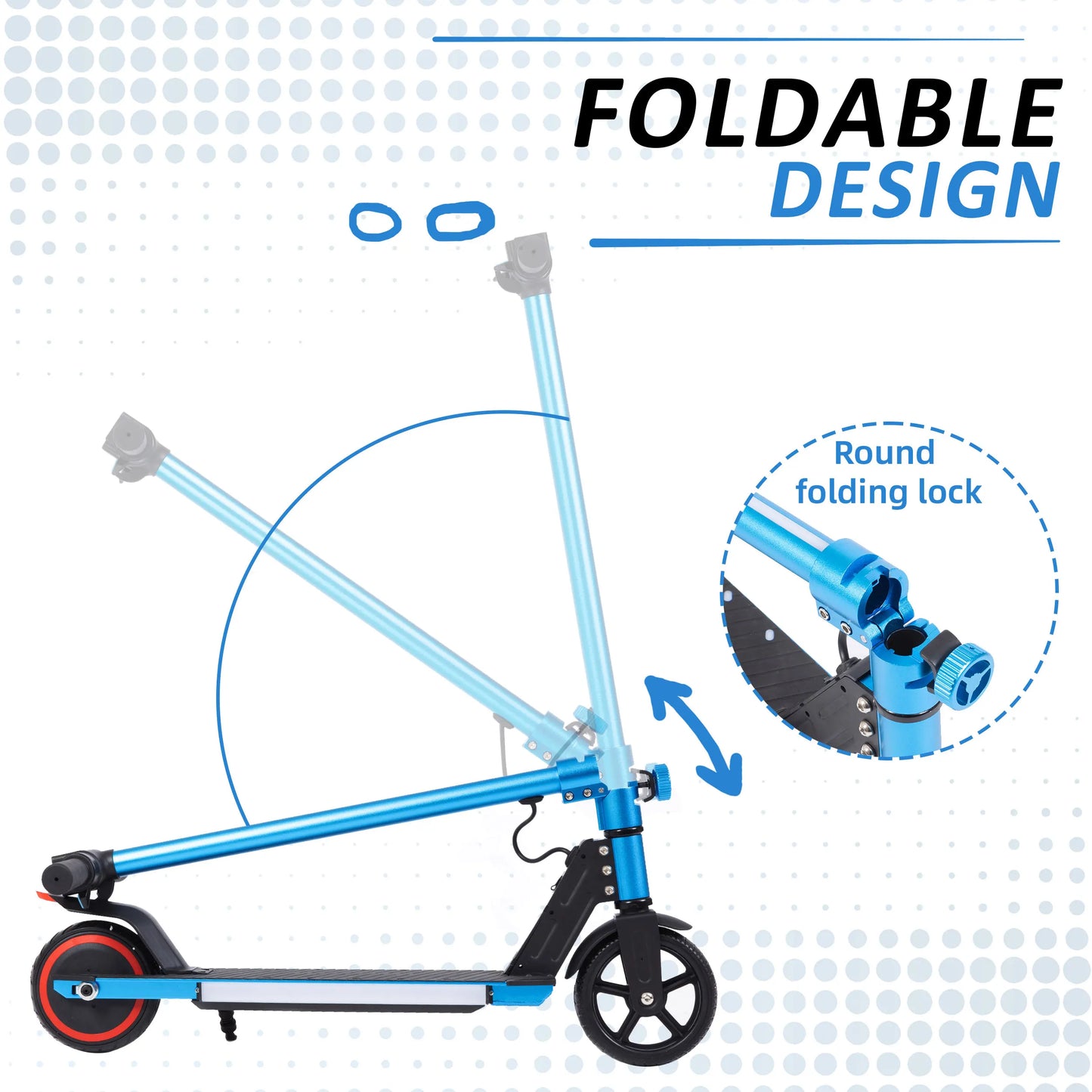 Vankel Electric Scooter for Child 6.5" Folding E-Scooter Kids 6–12 Years, 150W Motor, 60Wh Scooter Max Range 5–8km Boys Girls