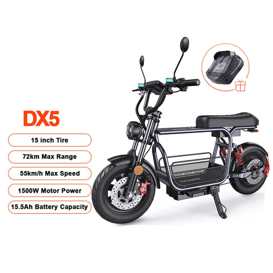 iScooter DX5 E-scooter With Seat and Basket 55KM/h - Cilla Scooters