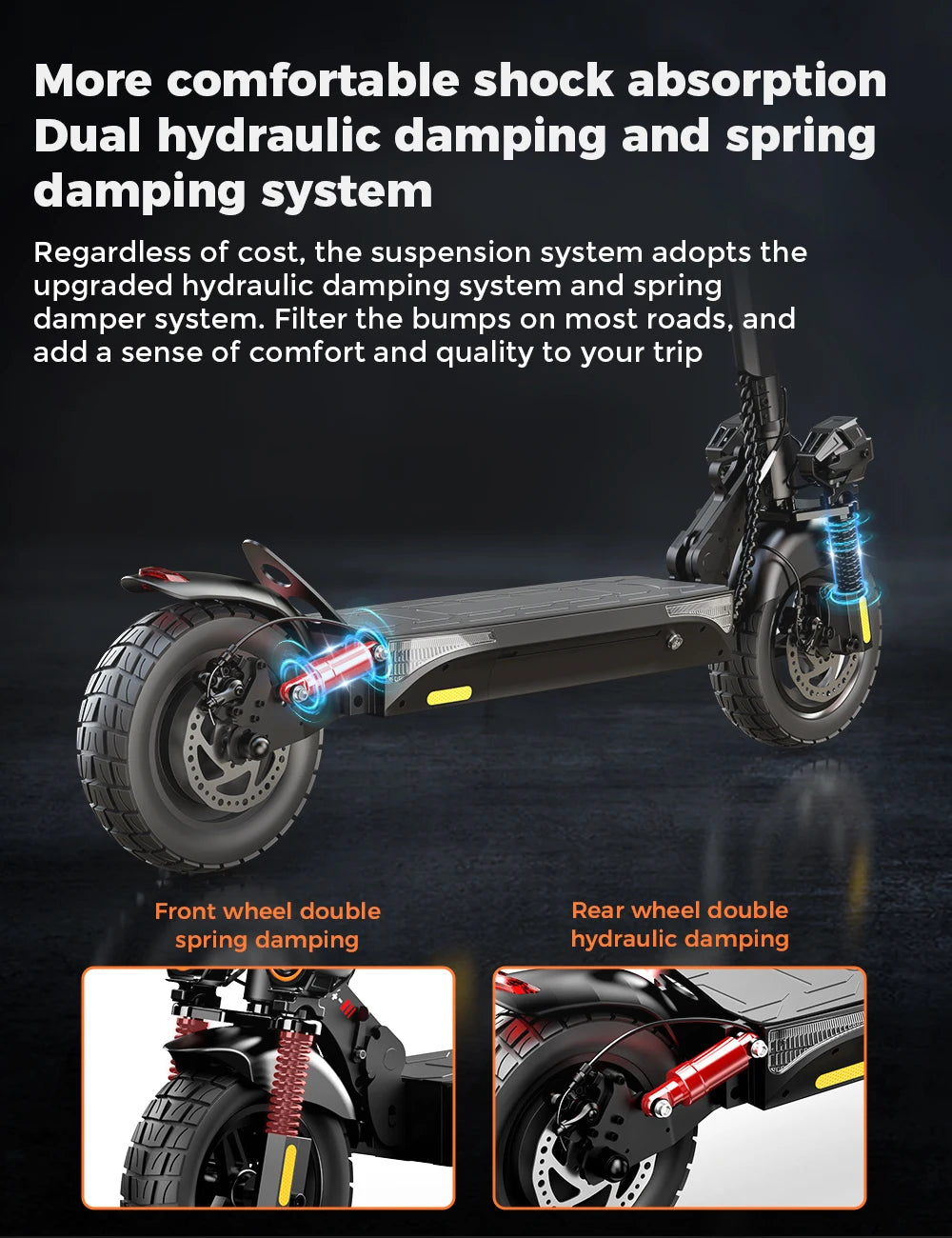 iScooter iX4 Electric Scooter 800W Motor 48V 15Ah 40-45km Range 45km/h Speed Dual Disc Brake foldable Off-Road eScooter With App - Cilla Scooters