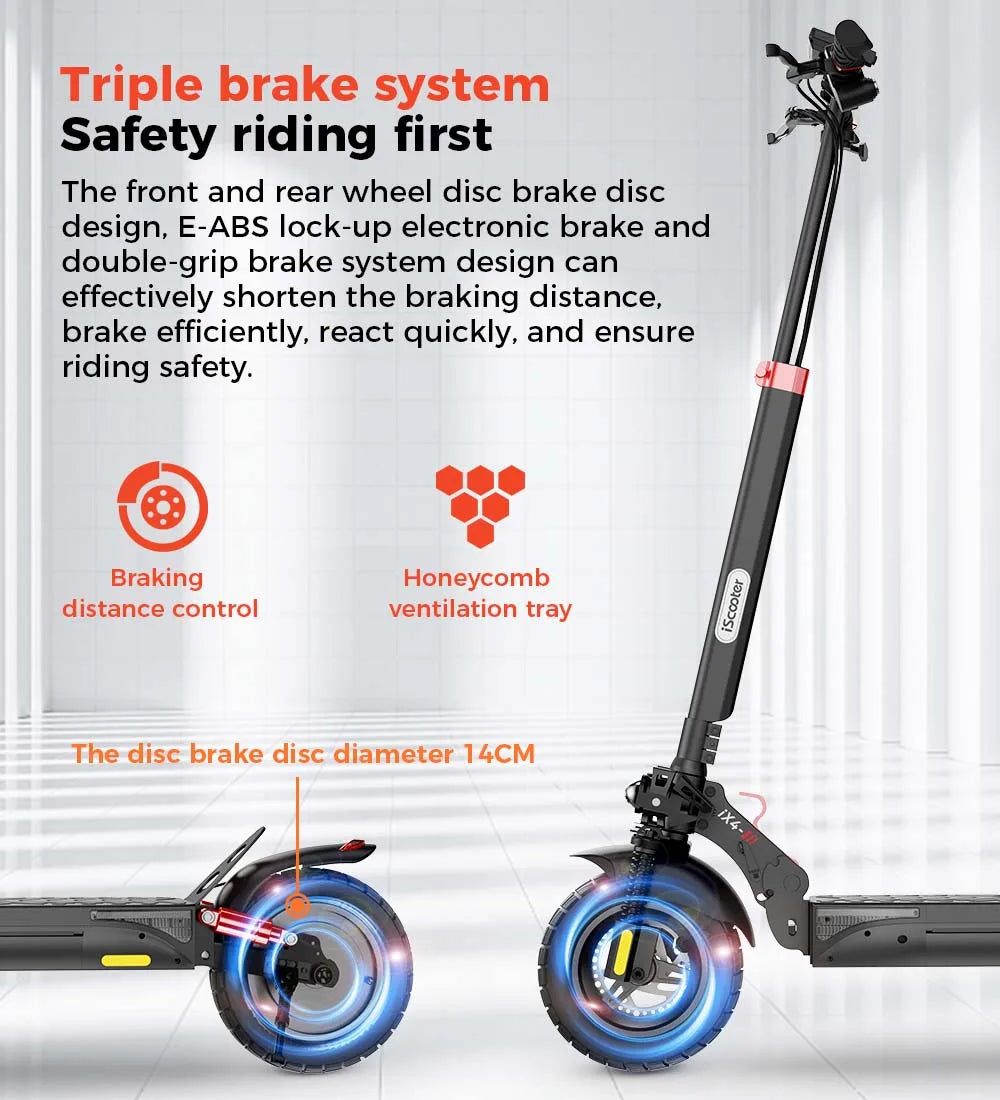 800W 15Ah Electric Scooter 10inch Powerful Electric Kick Scooter Anti-skid Off-road Tire 45km Range eScooter 45km/h With App - Cilla Scooters