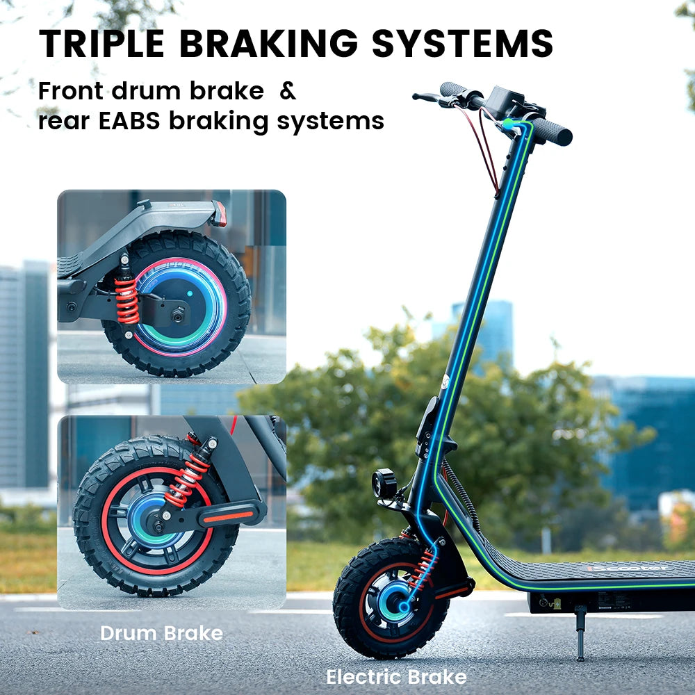 iscooter i10pro Electric Scooter 10 Inch Tire 800W 48V 15Ah Foldable eScooter Max speed 45km/h Range 60KM Kick Scooter With App - Cilla Scooters