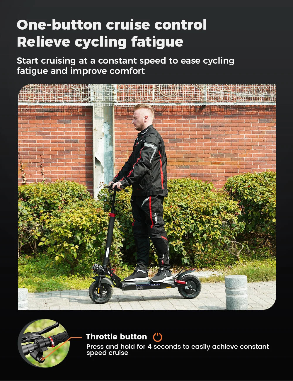 iScooter iX4 Electric Scooter 800W Motor 48V 15Ah 40-45km Range 45km/h Speed Dual Disc Brake foldable Off-Road eScooter With App - Cilla Scooters