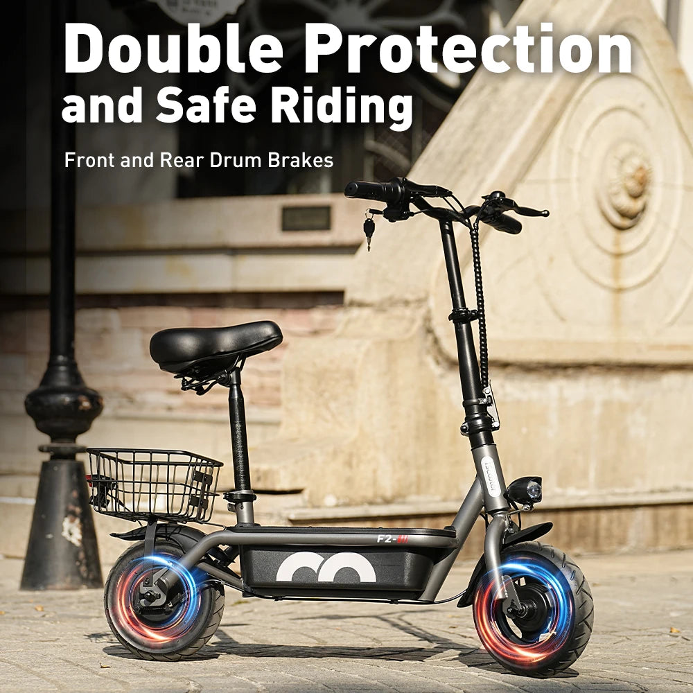 F2 E-scooter 30km/h with Seat and Basket - Cilla Scooters