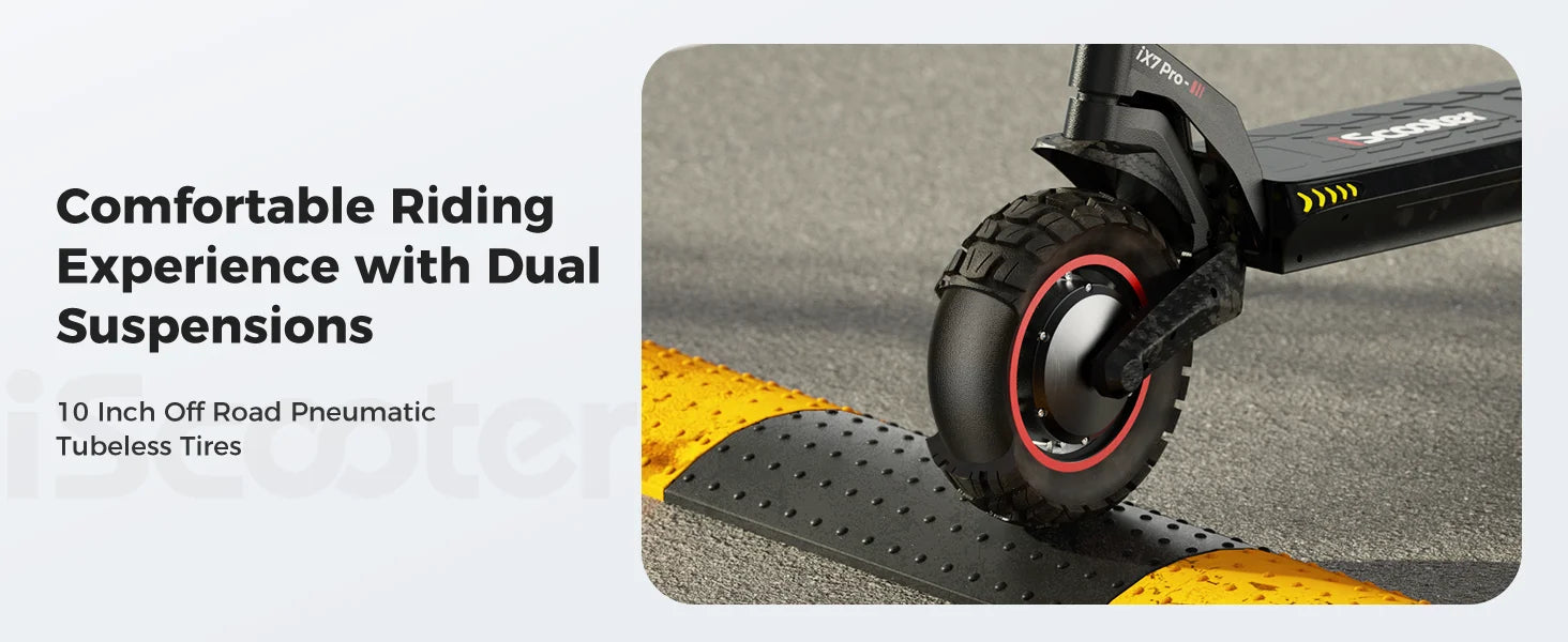 iScooter iX7Pro Dual Drive Off-Road Electric Scooter 2000W 48V17.5Ah eScooter 60km/h Speed 10inch Tire Foldable Scooter With App - Cilla Scooters