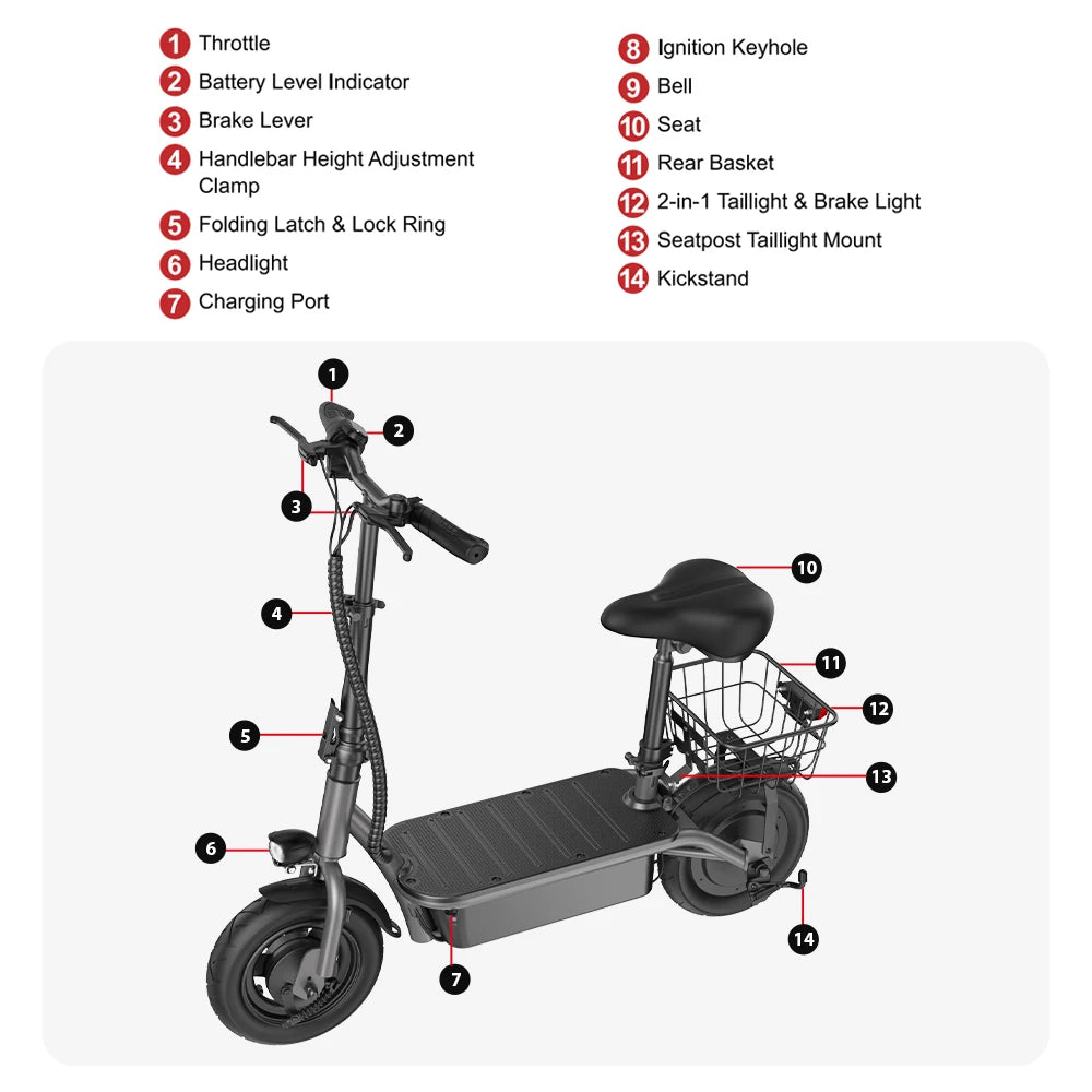 iScooter F2 500W Foldable Scooter 30Km/h - Cilla Scooters
