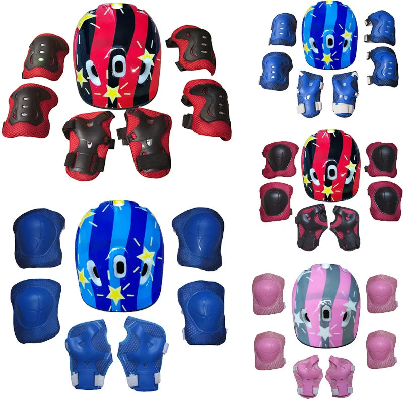 Kids protection Helmet Knee Elbow Wrist Pads