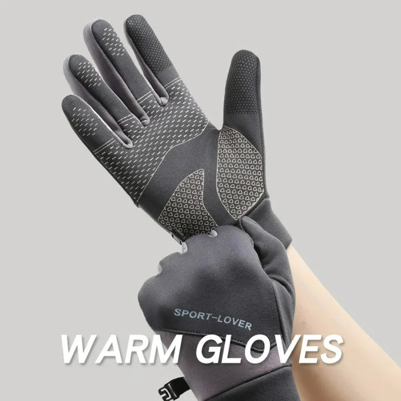 Winter Cycling Gloves for Men And Women Anti-Slip Touch Screen Compatible Windproof Lining Warm Outdoor Sports Gloves