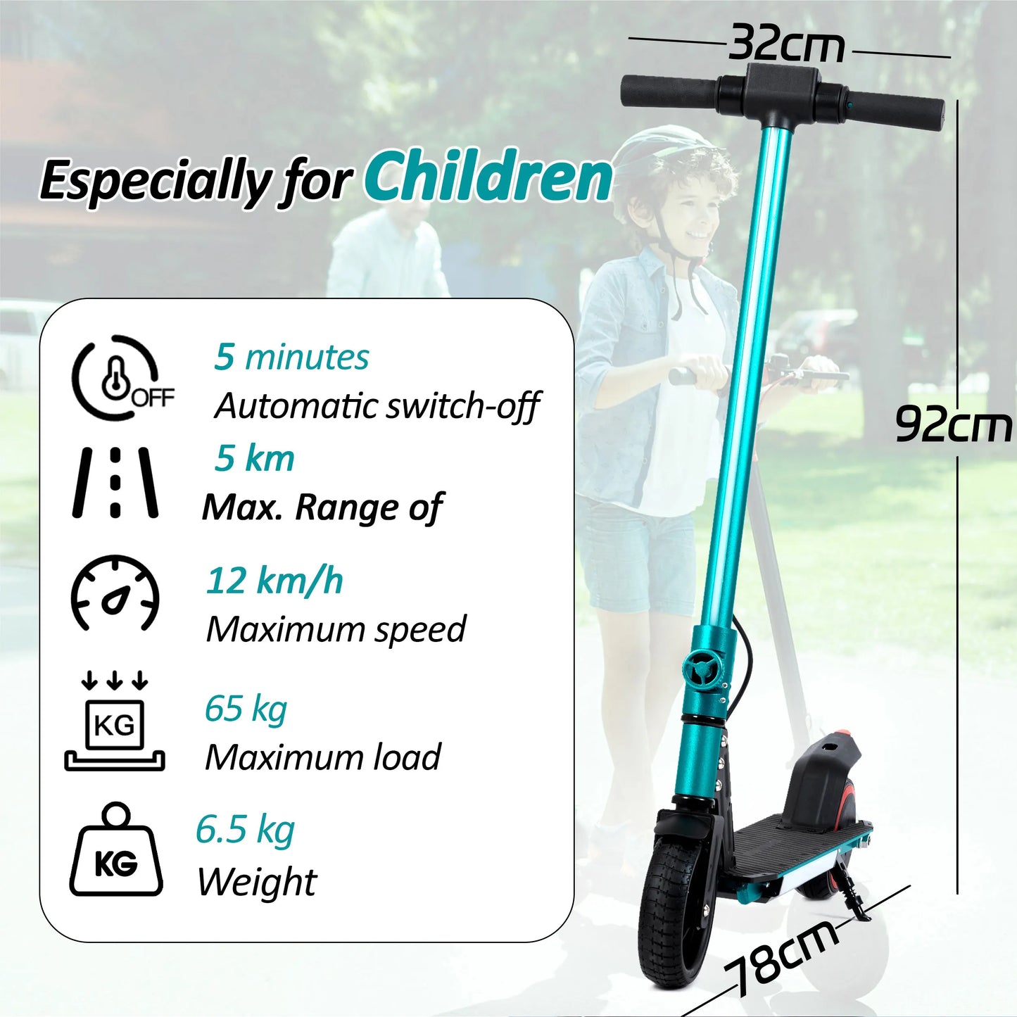 Vankel Electric Scooter for Child 6.5" Folding E-Scooter Kids 6–12 Years, 150W Motor, 60Wh Scooter Max Range 5–8km Boys Girls