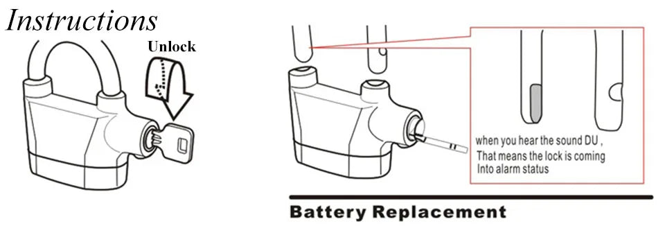 Alarm Lock Anti-Theft Padlock