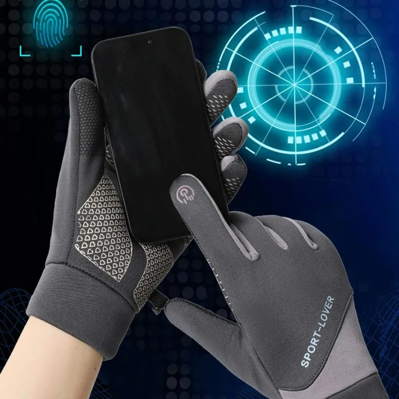 Winter Cycling Gloves for Men And Women Anti-Slip Touch Screen Compatible Windproof Lining Warm Outdoor Sports Gloves