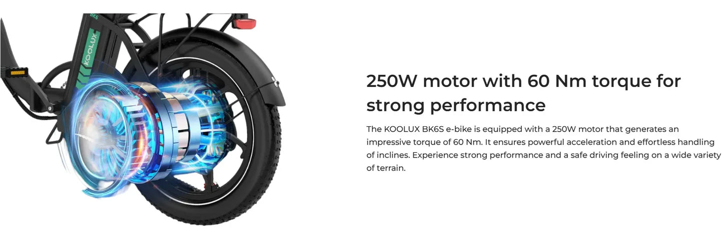 KOOLUX BK6S 3.0 Adult 500W Electric Bicycle Men's E-City ebike City 36V13AH Battery 20" Folding City Tire Electric Bike