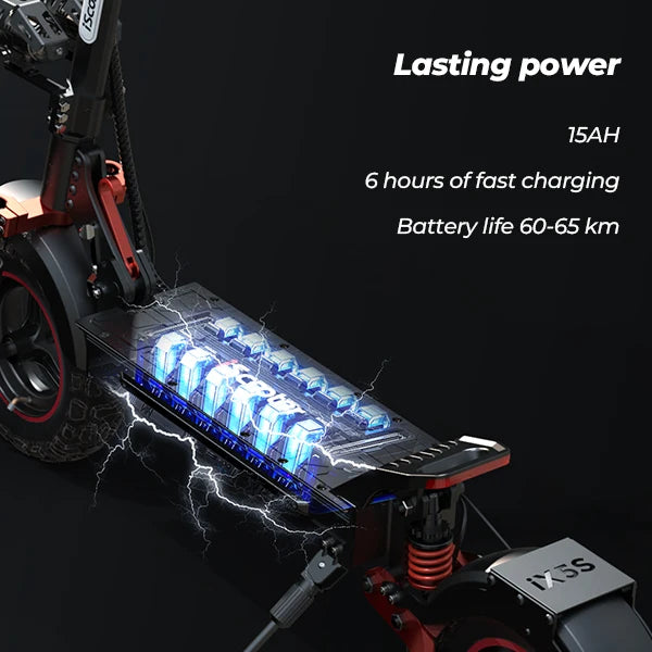 iScooter iX5S Electric Scooter Rear Drive Off-Road 11 Inch Tire 1000W 48V Range 65km Max Speed 45km/h Foldable Electric eScooter - Cilla Scooters