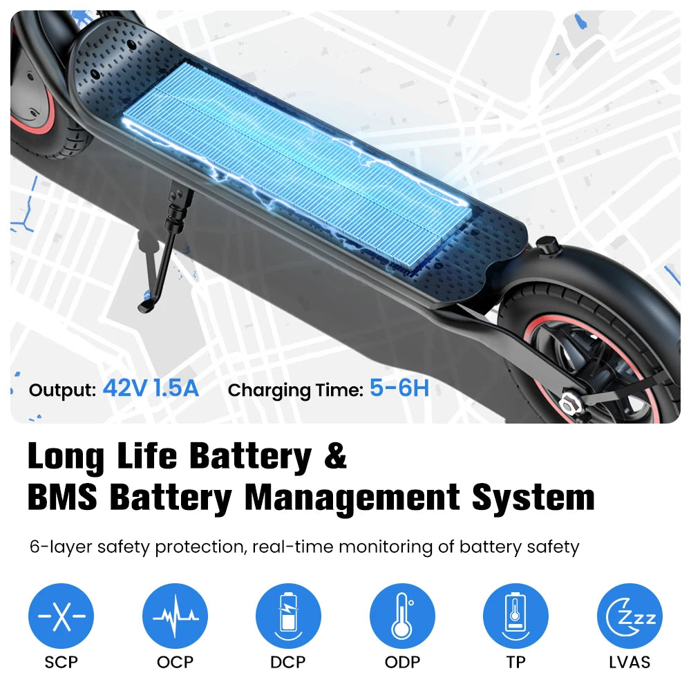 W6 Electric Scooter 10 Inch 500W Motor 36V 10.5Ah Battery 35km/h Max Speed Foldable E-Scooter With APP Dual Brakes Scooters - Cilla Scooters