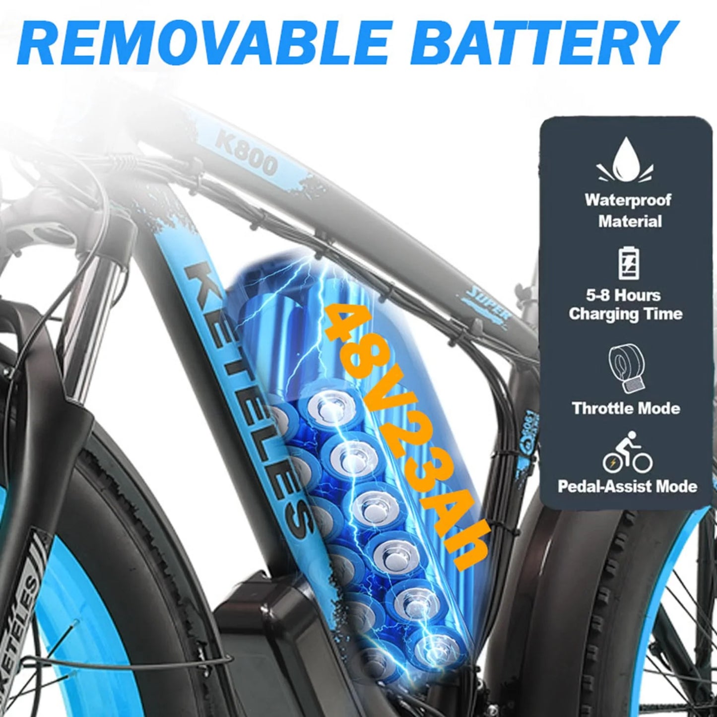 KETELES K800 2000W Mountain Electric Bike 70-80 km 55km/h 26 in Tire Hydraulic brake Aluminum alloy front fork shock absorber