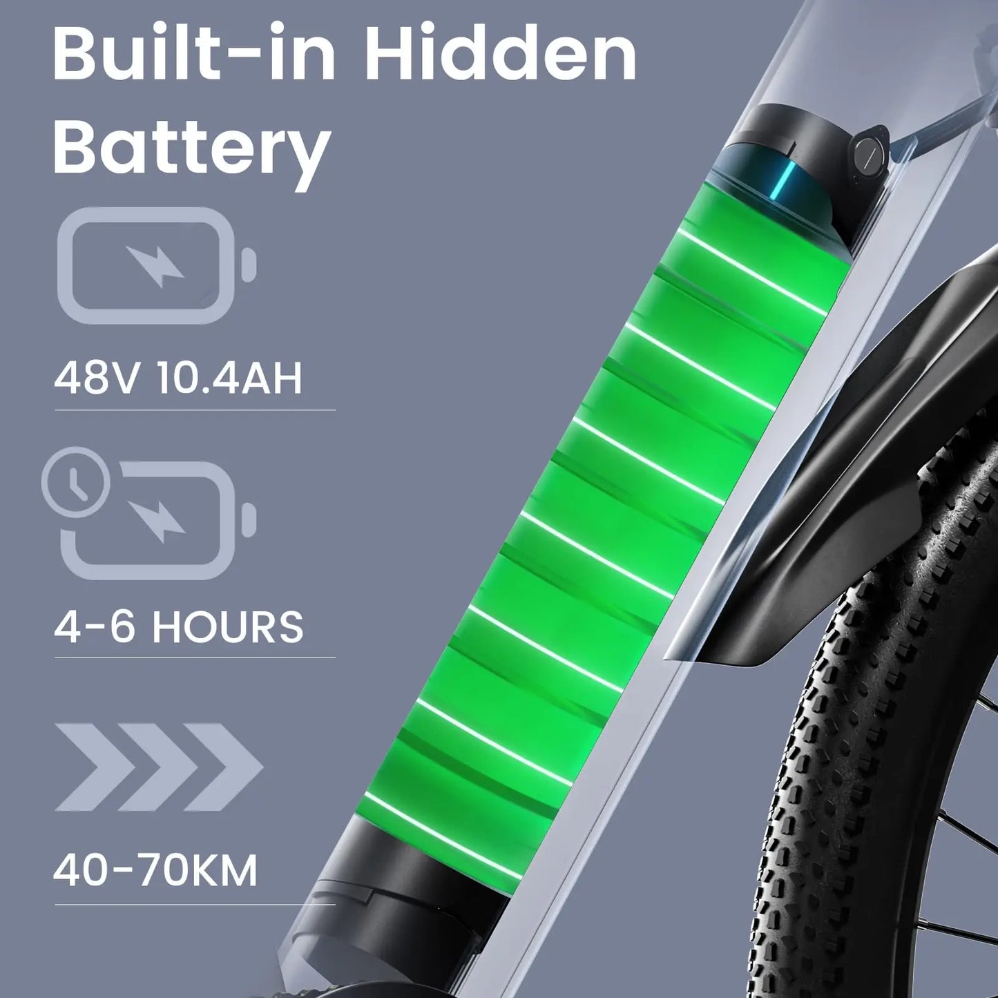 GUNAI GN27 Electric Bike, 750W Motor, 48V 10.4Ah Battery, Torque Sensor, 27.5-inch Tires, 35km/h Max Speed