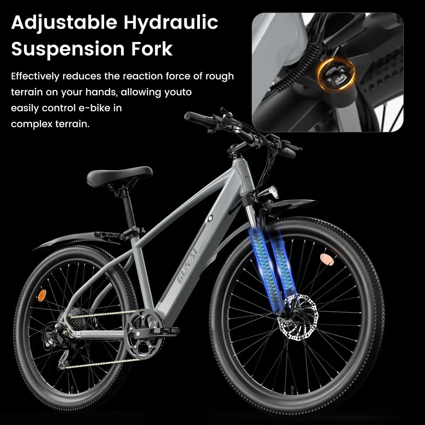 GUNAI GN27 Electric Bike, 750W Motor, 48V 10.4Ah Battery, Torque Sensor, 27.5-inch Tires, 35km/h Max Speed